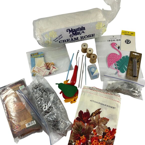 Mixed Lot Sewing & Craft Supplies Rug Hook Crochet Applique Pop Tabs - Picture 10 of 10